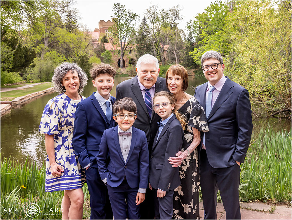 Family photo at Varsity Lake Bar Mitzvah Party at Limelight Hotel in Boulder Colorado