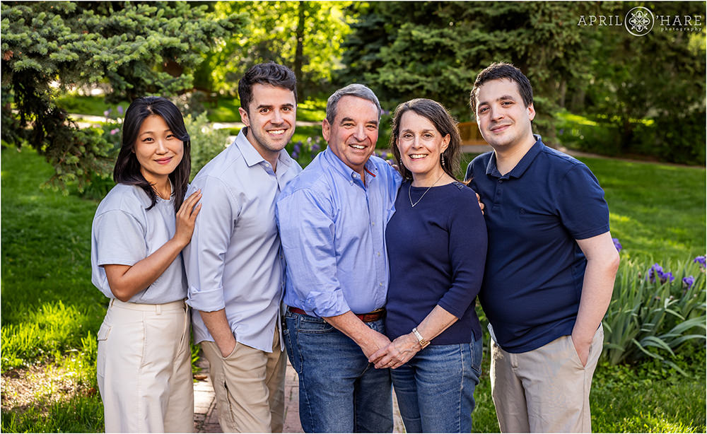 Family photos in the garden at Chautauqua in Boulder
